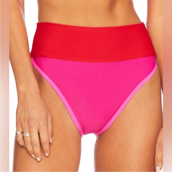 Beach Riot Emmy Color Block High waisted Bikini bottom Size M